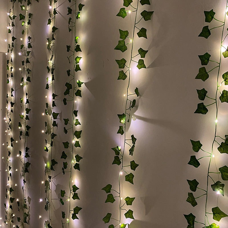 ivy string light curtains led wall decor aesthetic room roomtery