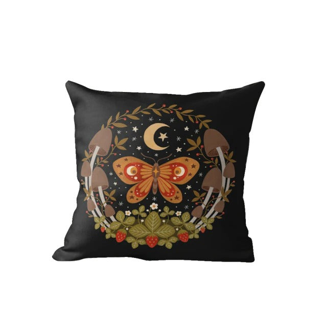 alt room indie aesthetic night moth pillow cover roomtery