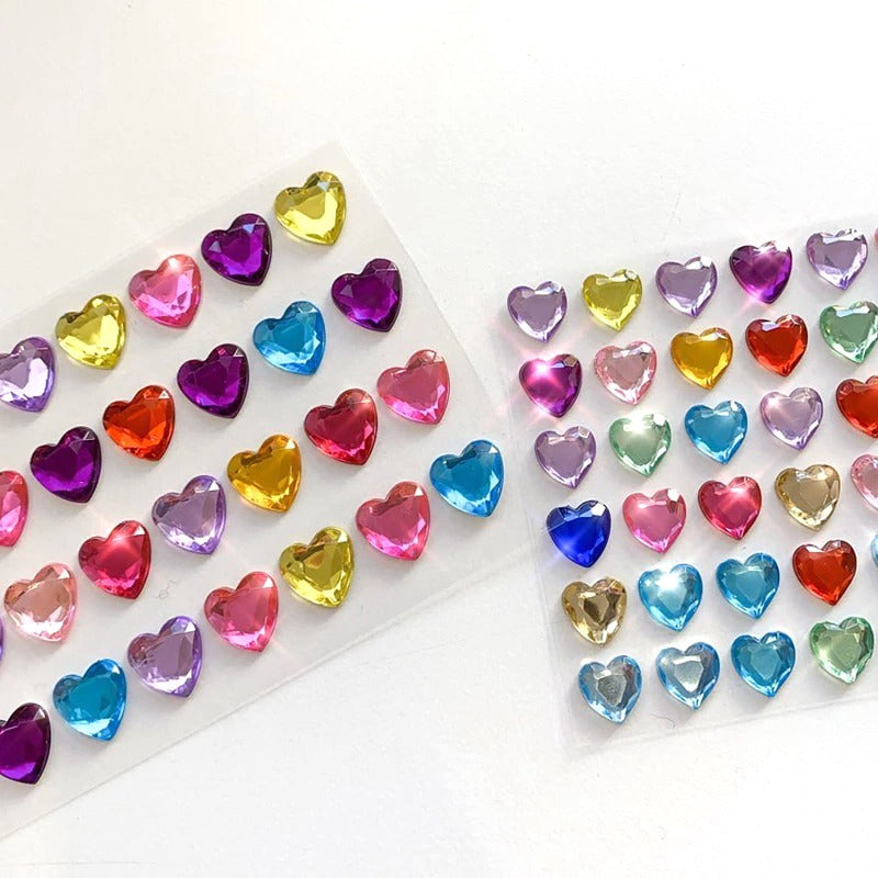 3d heart shaped rainbow colors shiny stickers aesthetic room roomtery