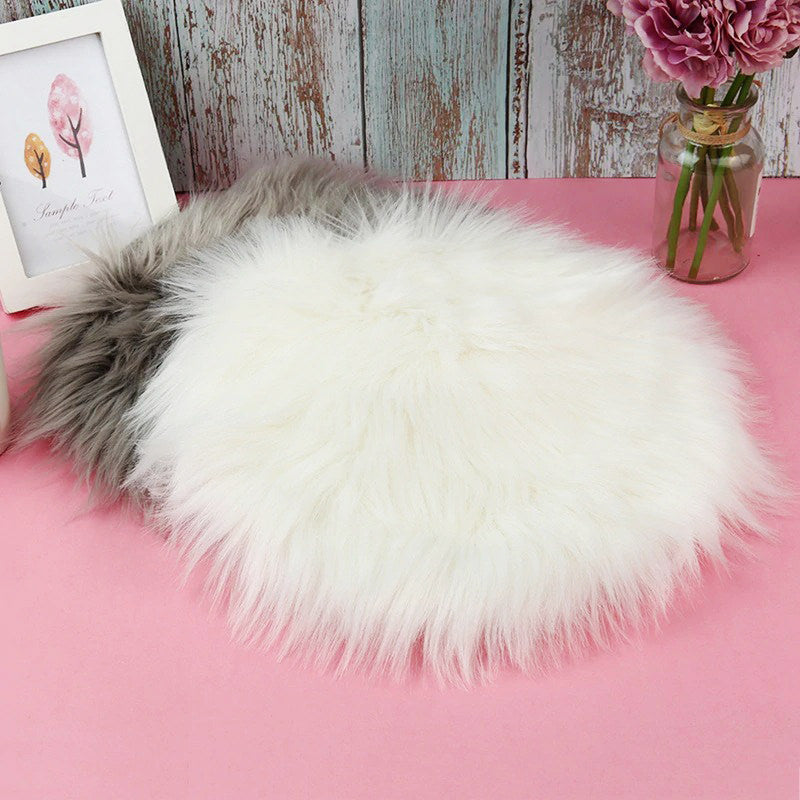 Fur top seat cushion