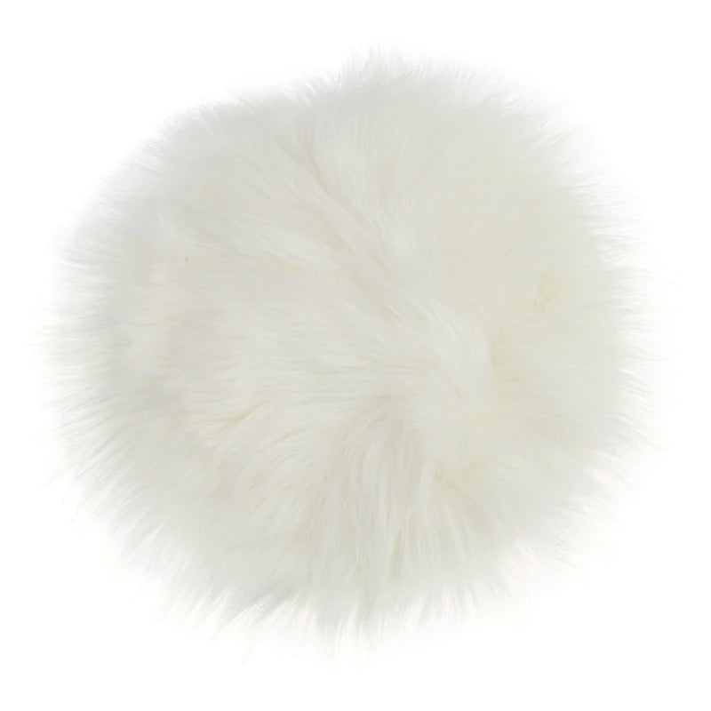 White fur seat outlet cushion