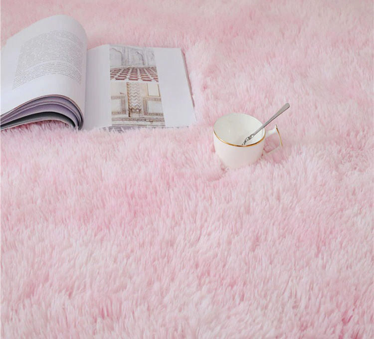 Pink Faux Fur Area Rug