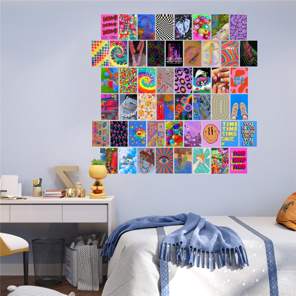 indie room aesthetic wall collage card board set roomtery