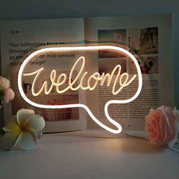 aesthetic room welcome neon sign roomtery