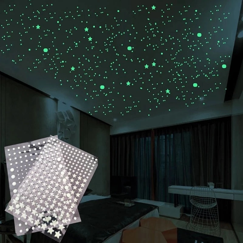 starry night fluorescent sticker pack roomtery