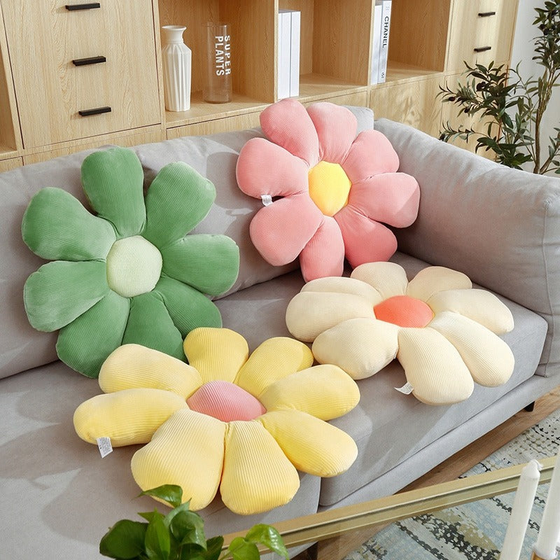 soft aesthetic daisy flower shaped pillow throw cushion roomtery