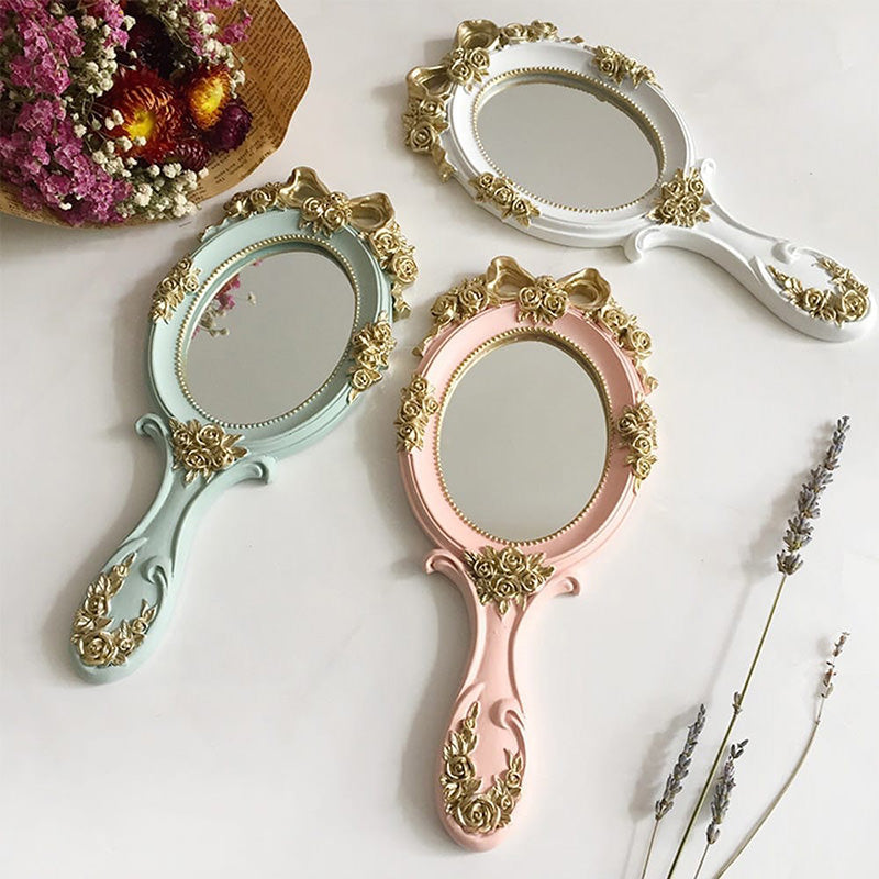 coquette aesthetic room vintage rococo retro hand mirror roomtery