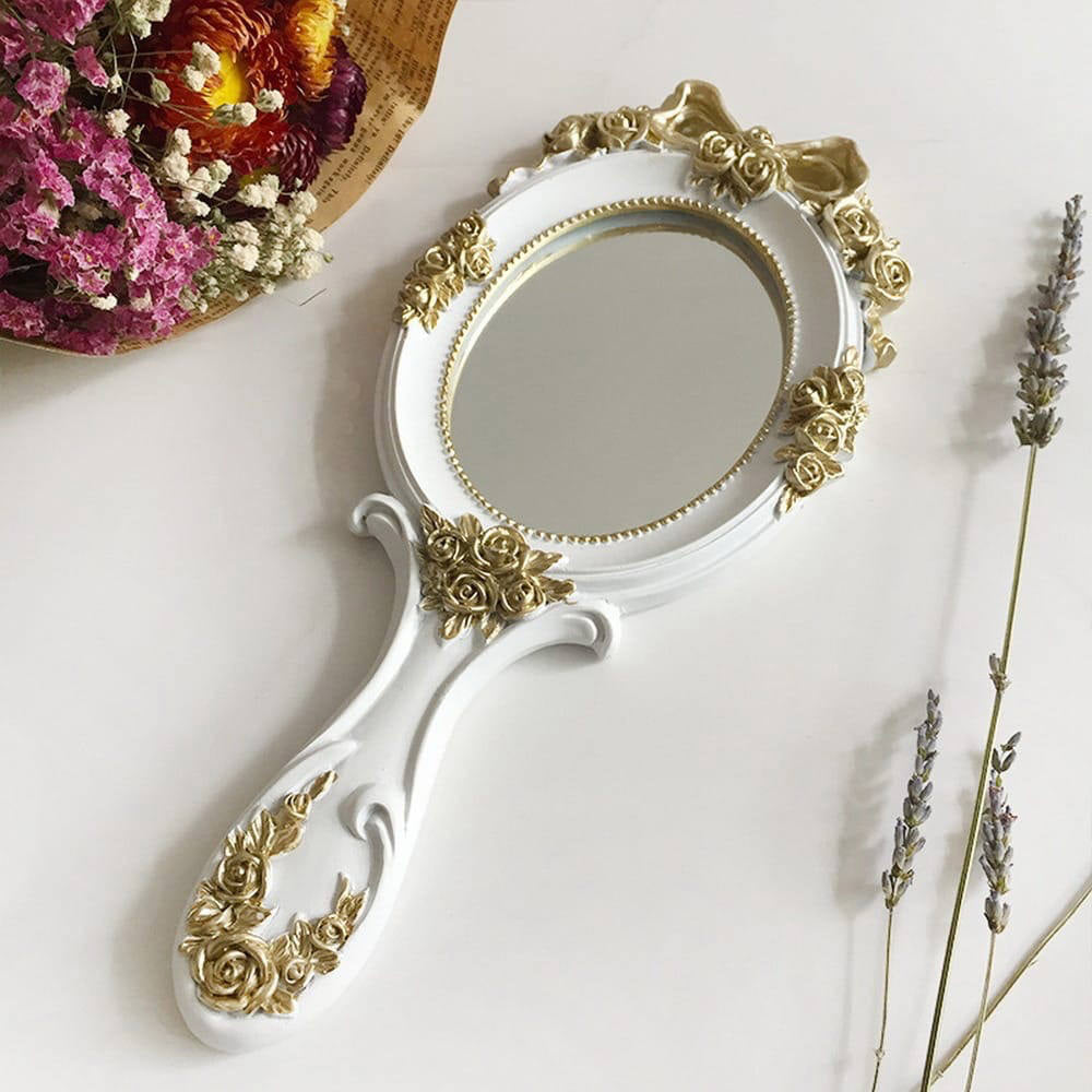 coquette aesthetic room vintage rococo retro hand mirror roomtery