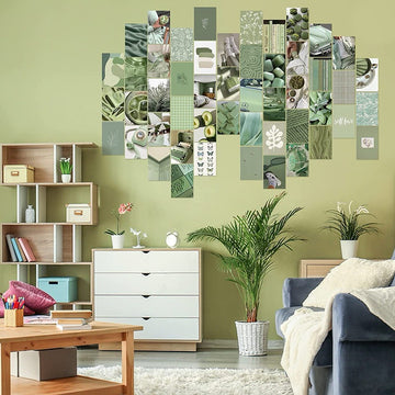 sage green wall collage poster cards set of 50 roomtery