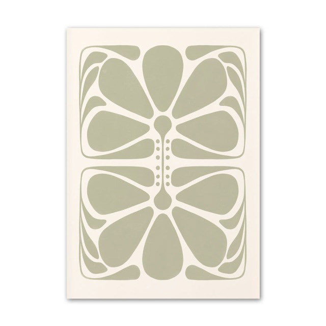 sage green pastel aesthetic room floral print canvas wall art posters roomtery