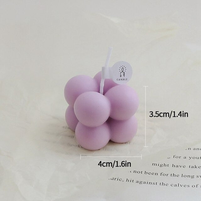 bubble cube aesthetic candle pastel scented candle room accents roomtery