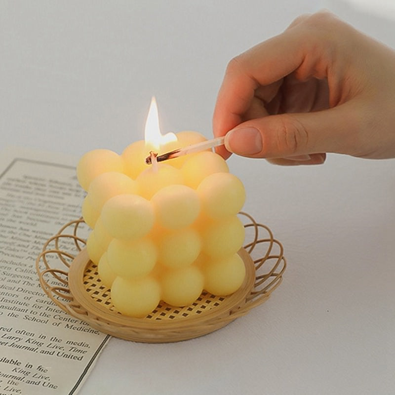 bubble cube aesthetic candle pastel scented candle room accents roomtery