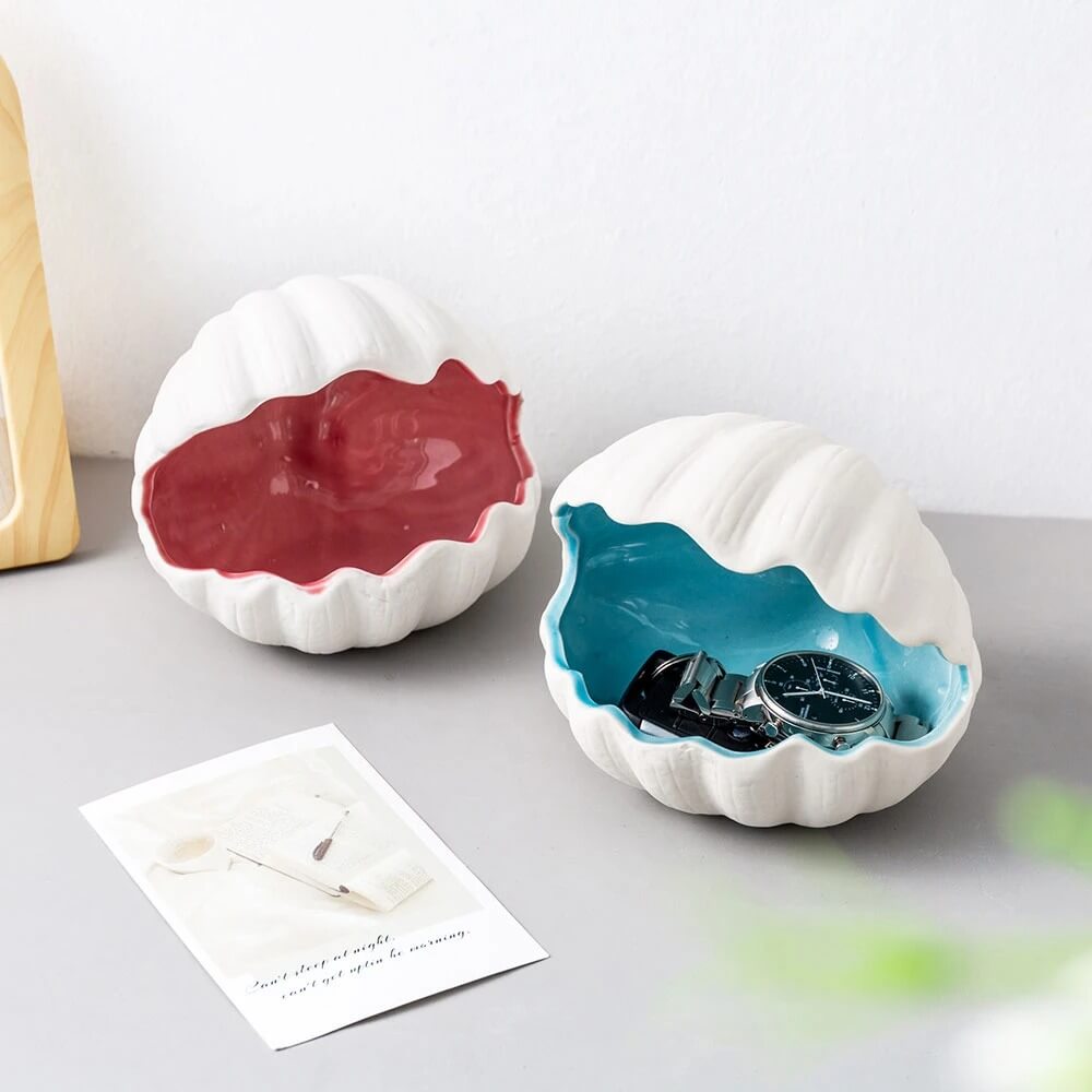 coconut girl aesthetic seashell shaped jewelry tray roomtery