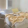 checkered bed quilt cover fluffy soft cozy throw blanket indie aesthetic room decor roomtery