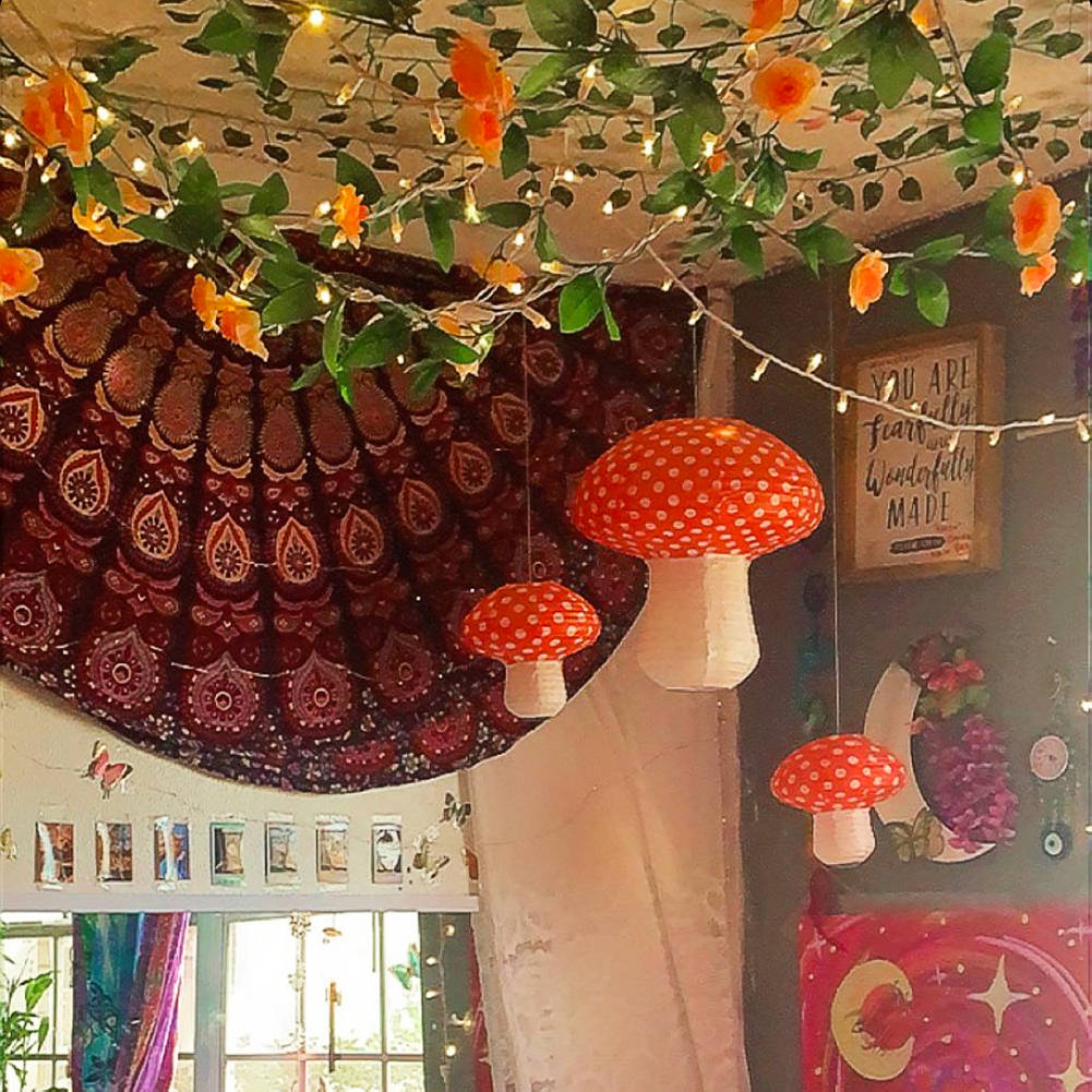 Fairy Mushroom Hanging Ceiling Decor | Aesthetic Room Wall Decor ...