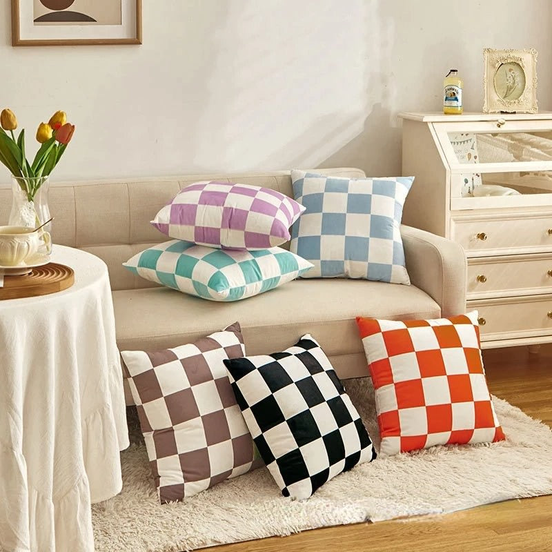 Checkered Cushion Cover Shop Online on roomtery