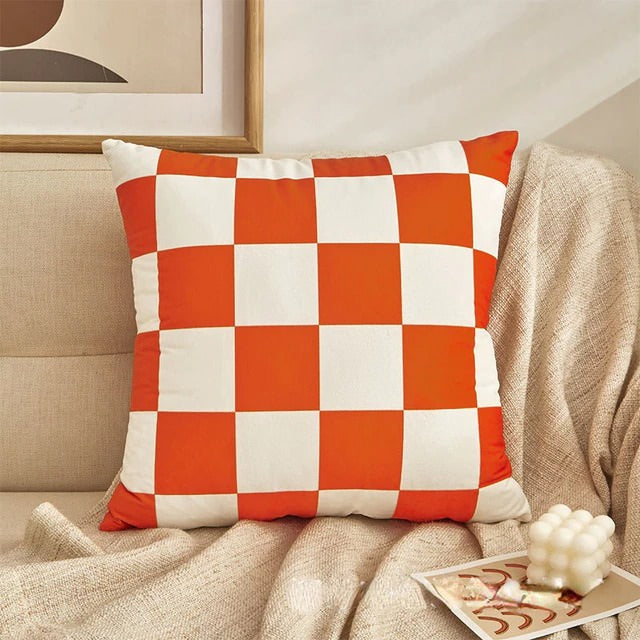 aesthetic checkered cushion cover pillow case checker room decor roomtery