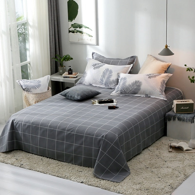 white and grey simple print feather palm leaf print aesthetic bedding