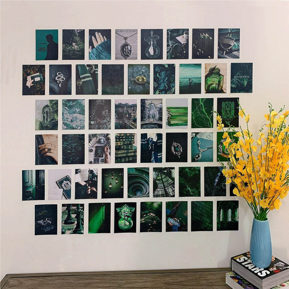 slither green aesthetic wall collage cards roomtery