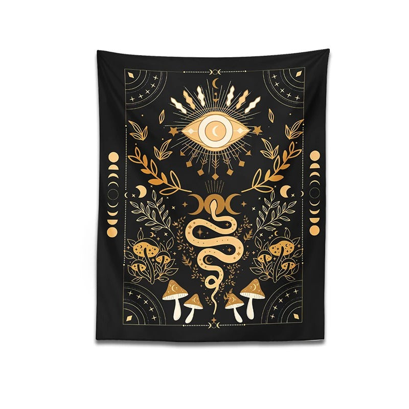 snake and mushrooms witchcore aesthetic wall hanging decor roomtery