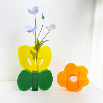 soft aesthetic room daisy flower acrylic vase set roomtery