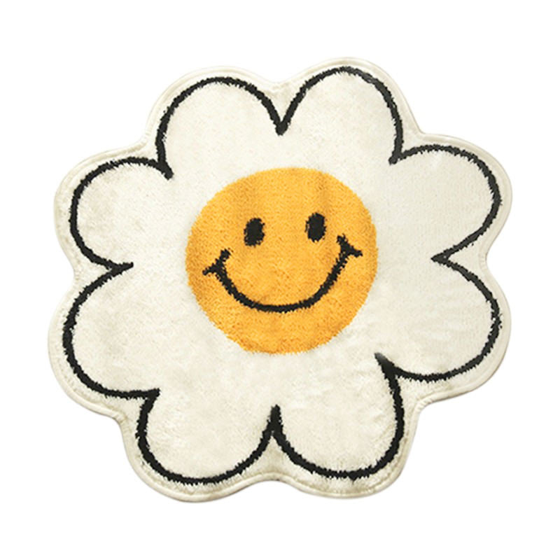 soft-aesthetic room daisy flower rug roomtery