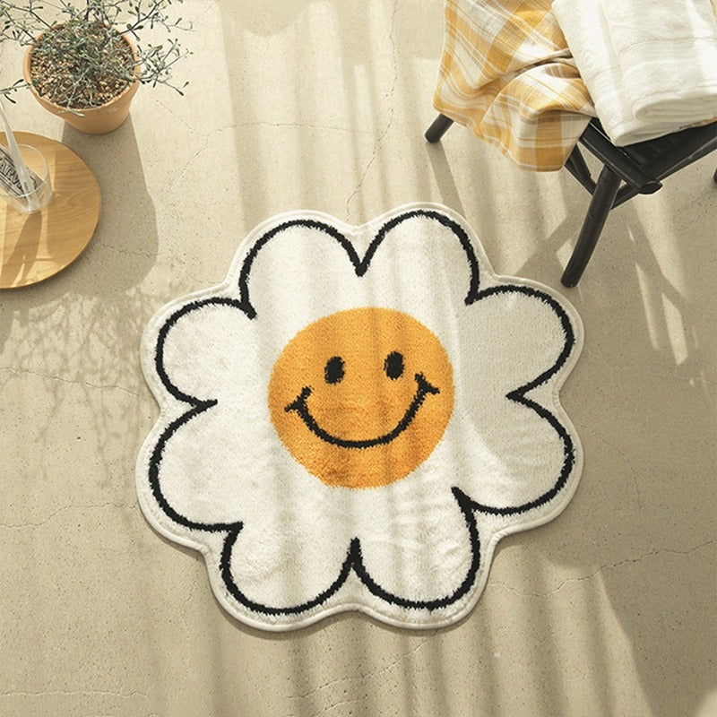 soft-aesthetic room daisy flower rug roomtery