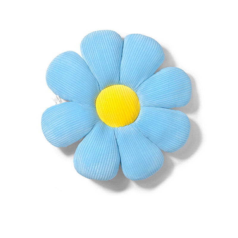 blue daisy flower power aesthetic room pillow seat cushion roomtery