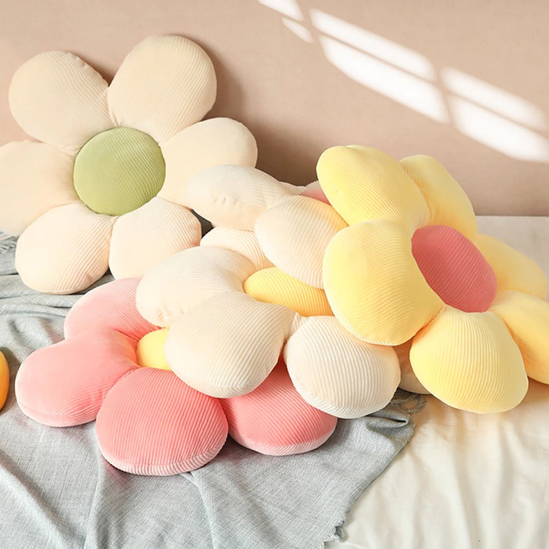 soft plush flower shaped pastel colors seat cushion throw pillows