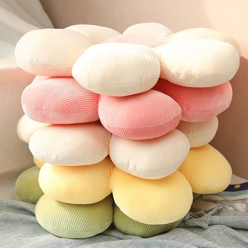 soft plush flower shaped pastel colors seat cushion throw pillows