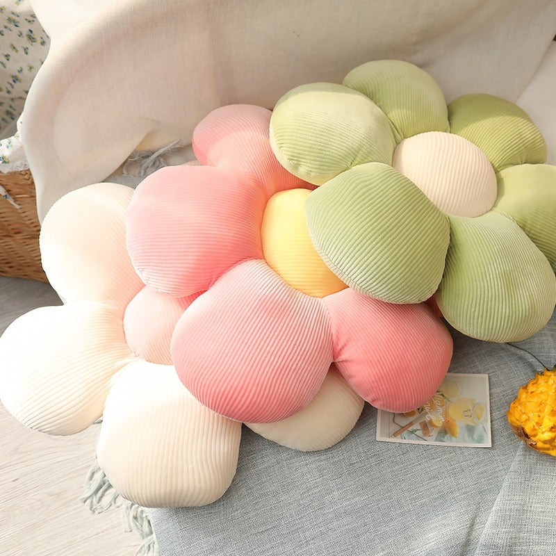 soft plush flower shaped pastel colors seat cushion throw pillows