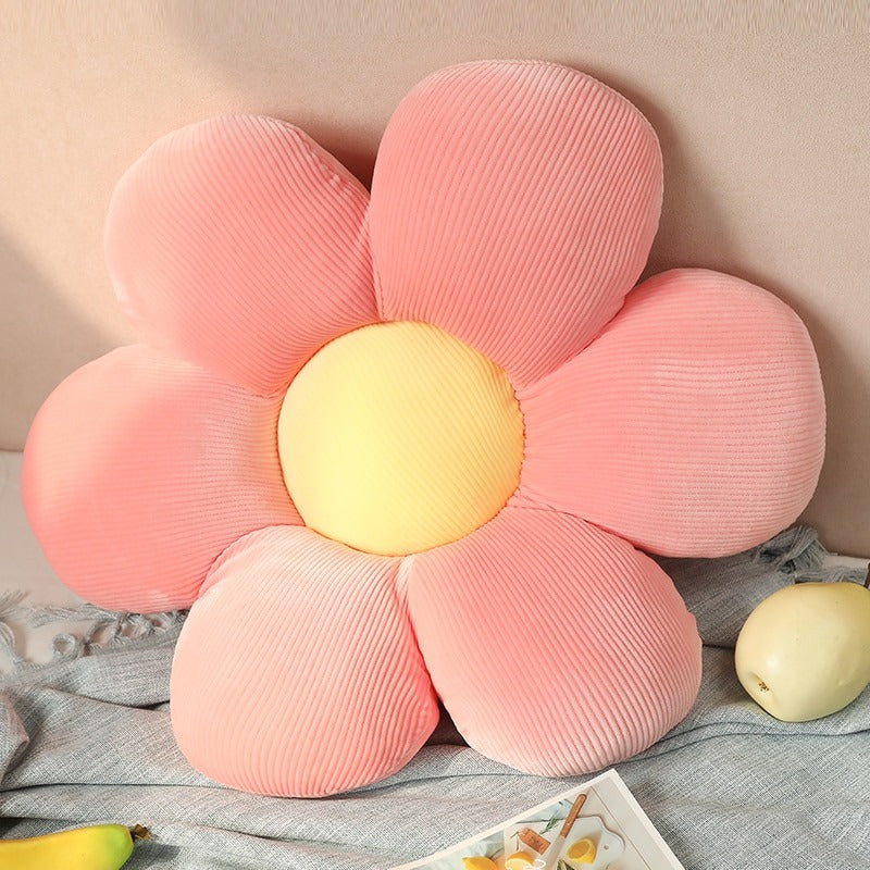 soft plush flower shaped pastel colors pink seat cushion throw pillows