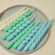 Spiral Twisted Pastel Candles (2 Pack)
