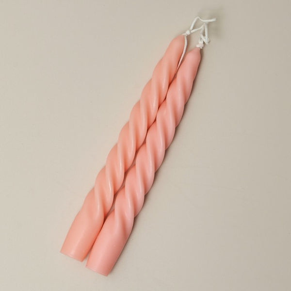 Spiral Twisted Pastel Candles (2 Pack) - Shop Online on roomtery