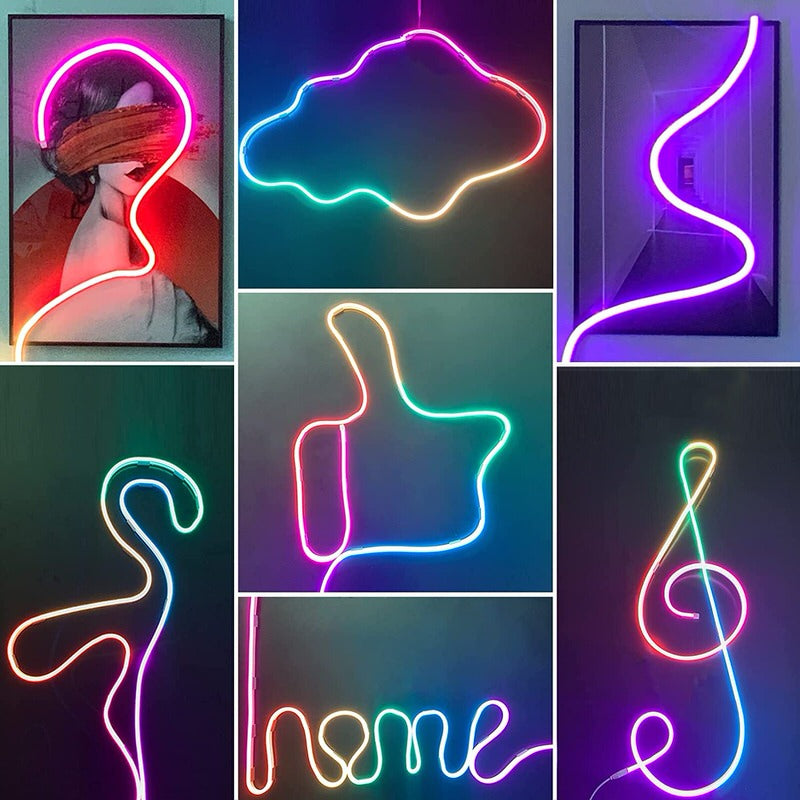 led lights strip neon rope squiggle led lights flexible rgb light aesthetic multicolor leds roomtery