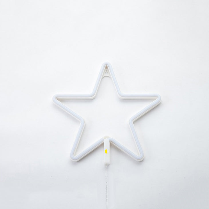 star shaped wall neon led sign night light soft aesthetic room raw