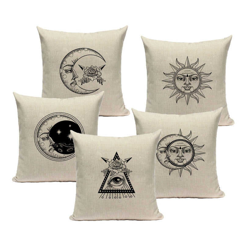 astrologycal aesthetic sun moon pillowcases cushion covers roomtery