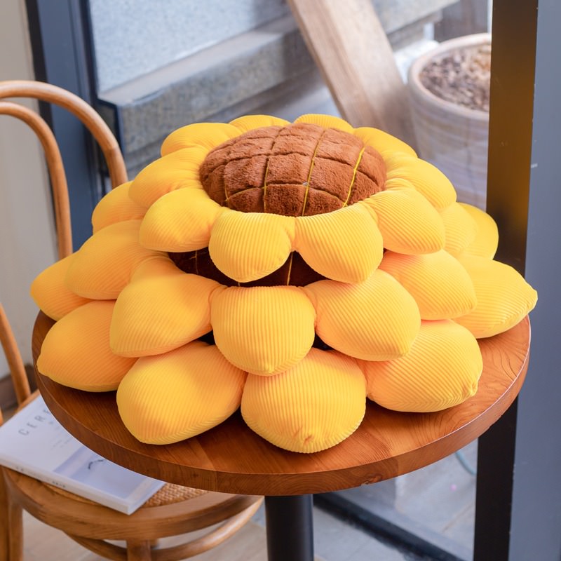 sunflower plush throw pillow bed cushion aesthetic decor roomtery