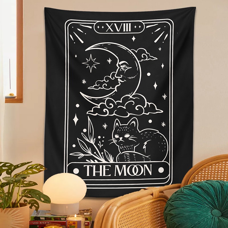 The Moon Cat Tarot Tapestry Shop Online on roomtery