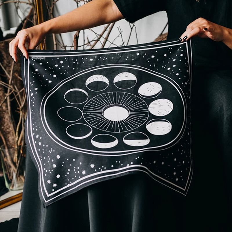 Tarot Moon Phases Altar Cloth - Shop Online on roomtery