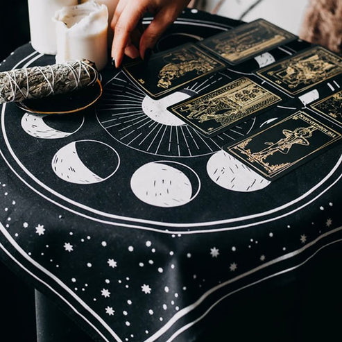 Tarot Moon Phases Altar Cloth - Shop Online on roomtery