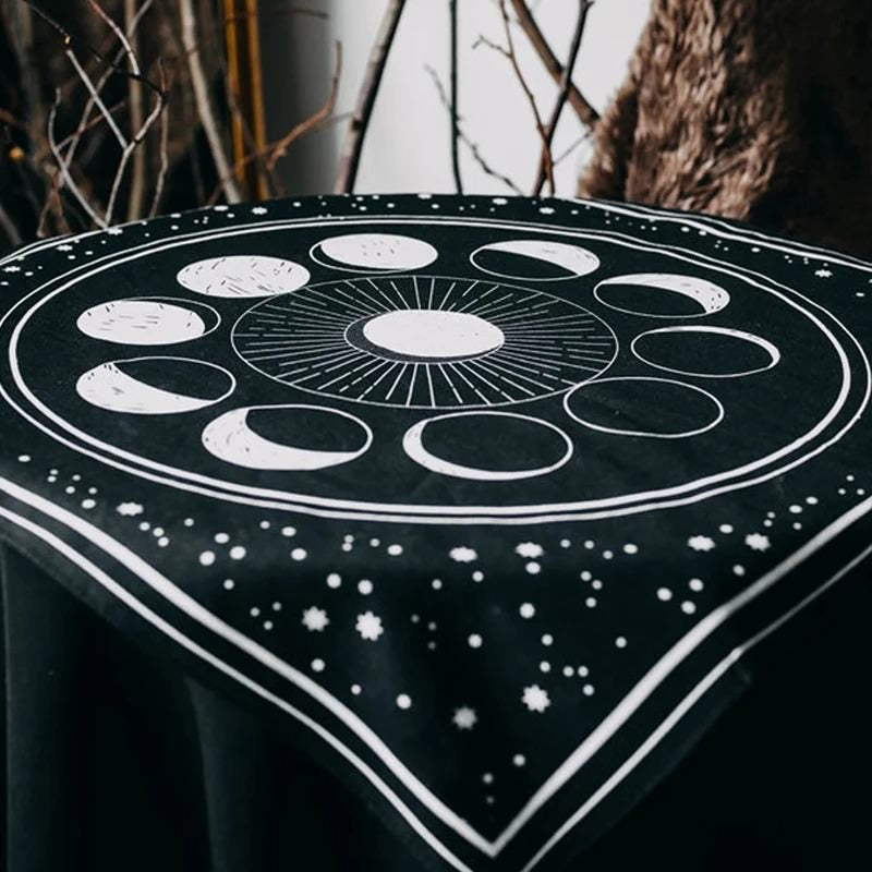tarot cards table cloth moon phases aesthetic wall hanging tapestry altar cloth roomtery