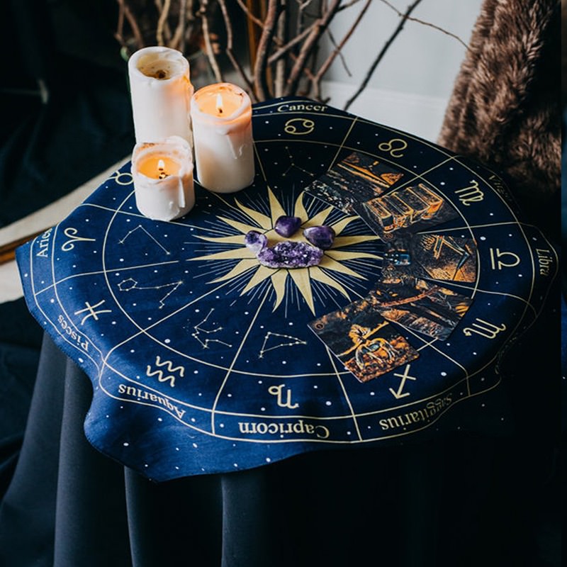 Tarot Wheel of Zodiac Altar Cloth