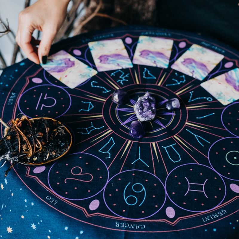 Tarot Wheel of Zodiac Altar Cloth - Shop Online on roomtery