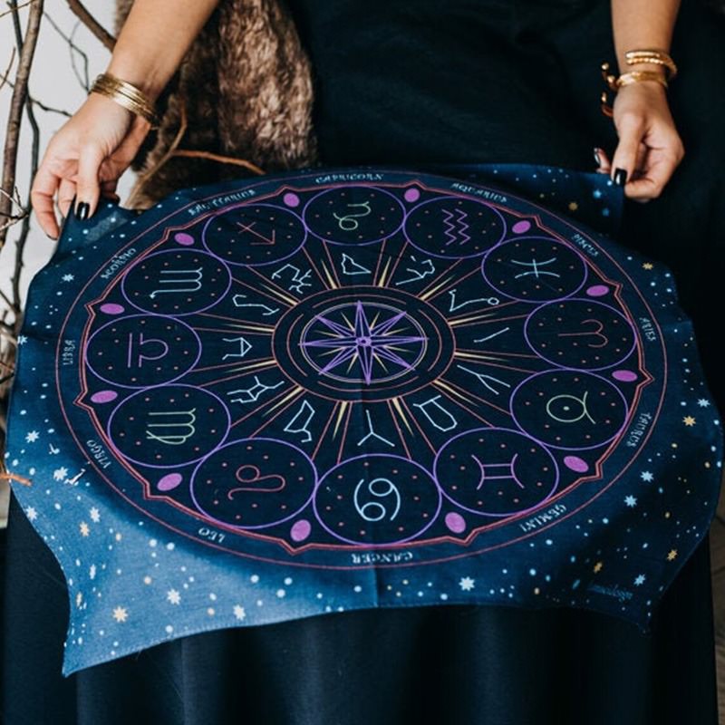 Tarot Wheel of Zodiac Altar Cloth - Shop Online on roomtery
