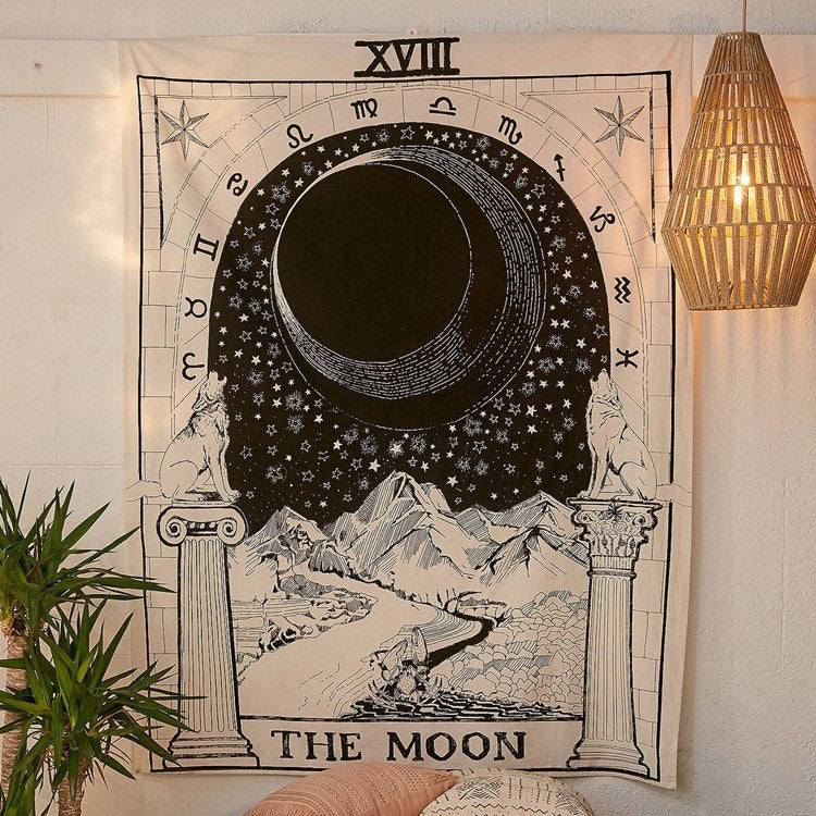 Tarot card moon tapestry sale