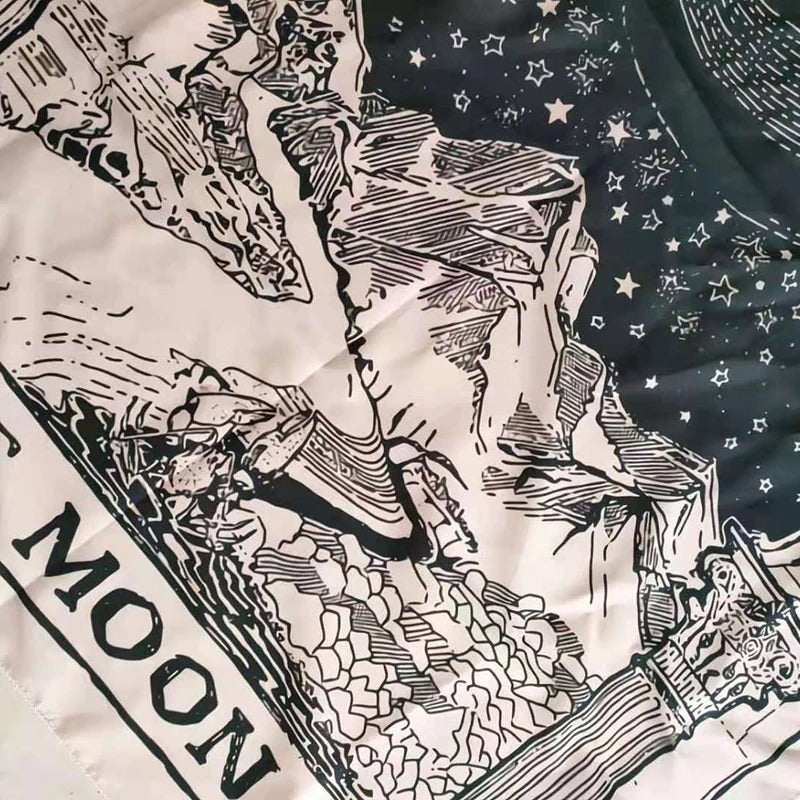 the moon tarot card astrology aesthetic tapestry roomtery