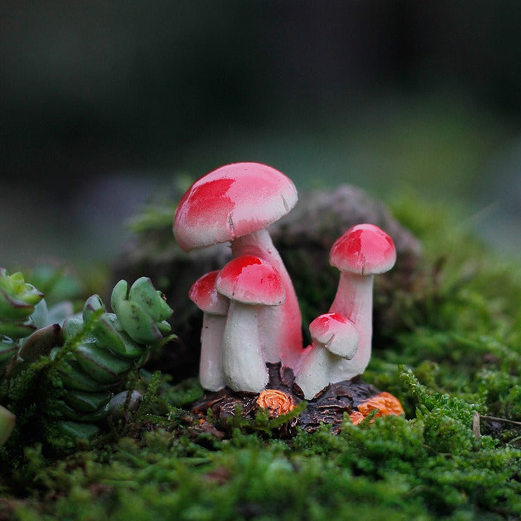 tiny mushroom figurine cottagecore aesthetic room decor roomtery