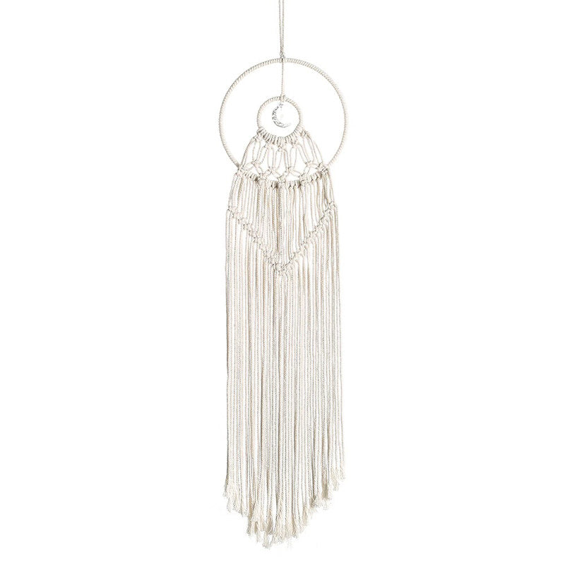 macrame wall hanging round shape long fringe dream catcher roomtery