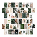 boho aesthetic tropical leaves and brown abstract prints wall collage poster cards roomtery